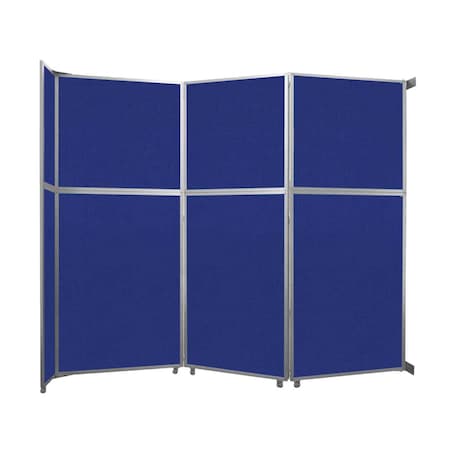 Versare Operable Wall Folding Room Divider 11'9" x 10'3/4" Royal Blue Fabric 1070305-1